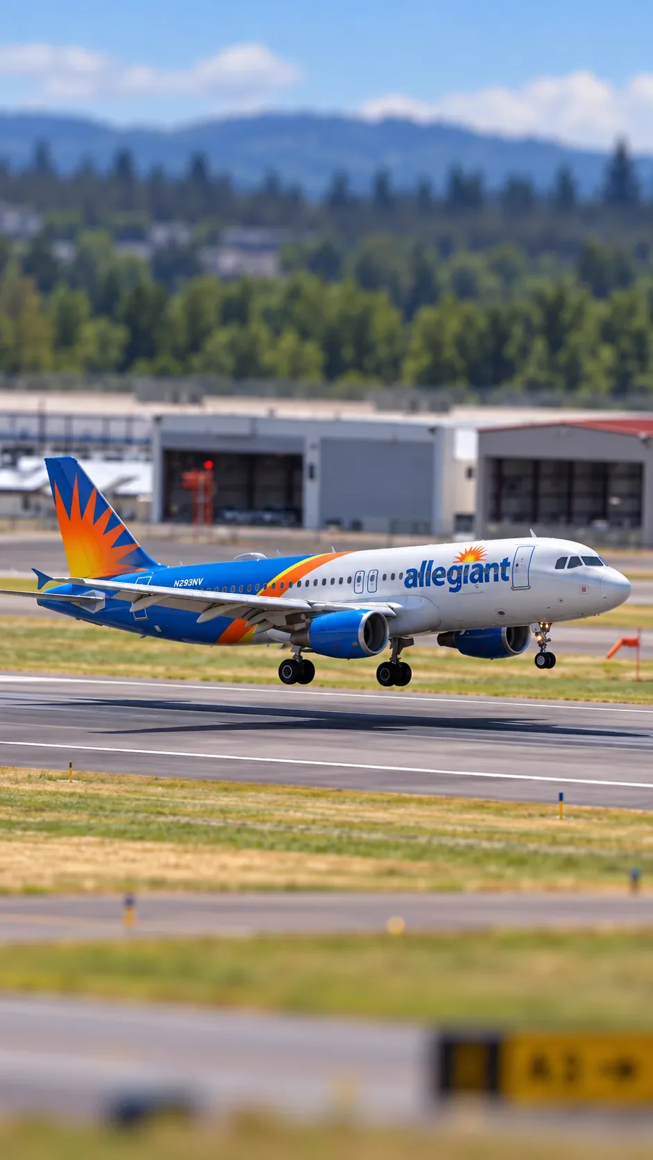 N293NV · Airbus A320 at Portland International Airport