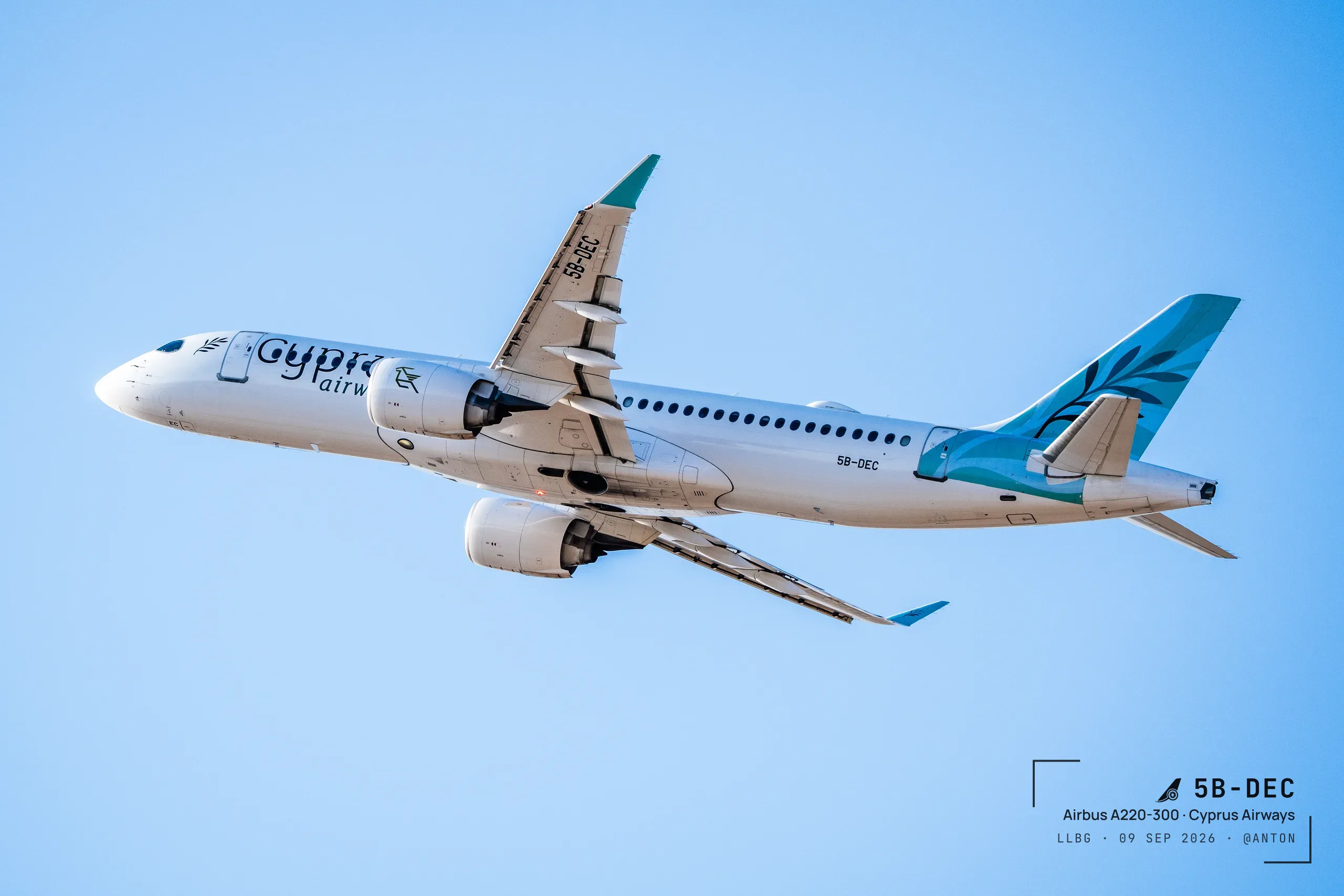 5B-DEC · Airbus A220-300 at Ben Gurion International Airport (photo 3 of 3)